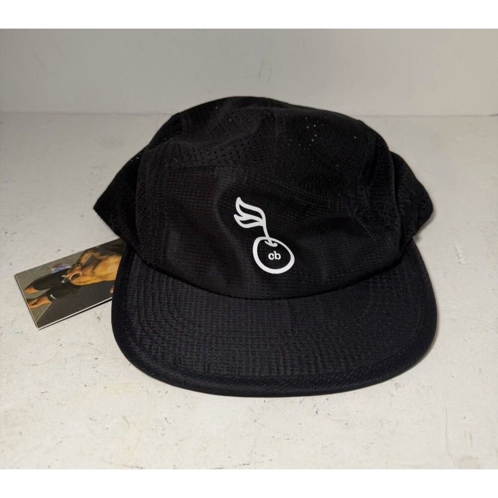 RNNR Panel Hat Black Running Lightweight UPF 40 Packable Wicking Adjustable NEW